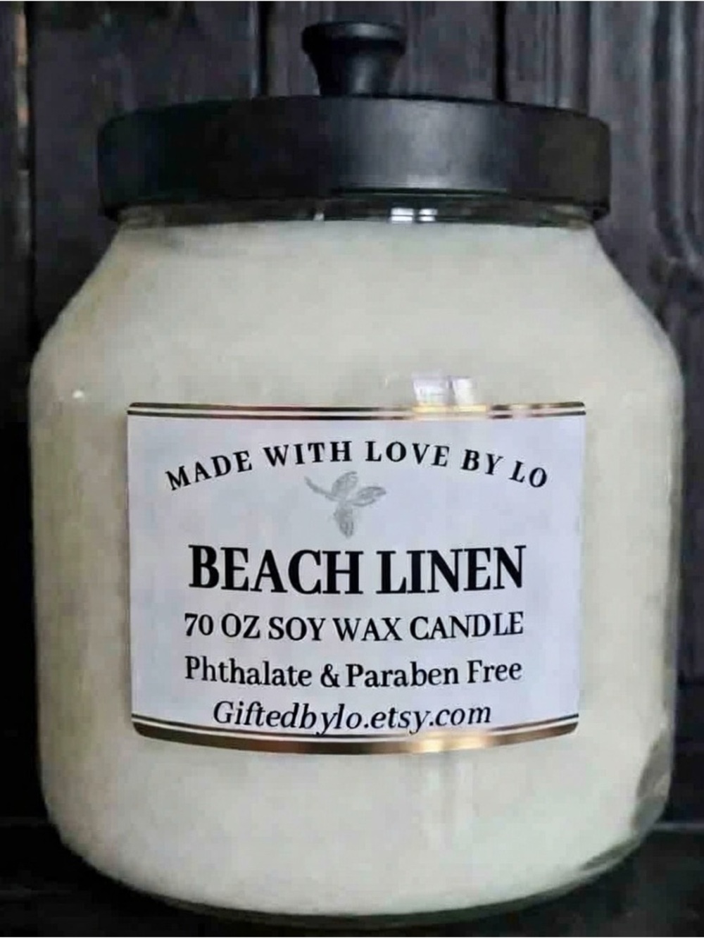 70 OZ JUMBO CANDLE LARGE ROOM CANDLE NIG ASS CANDLE Beach Linen Soy Wax Candle
